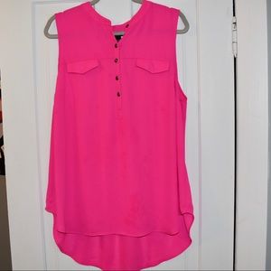 Torrid Hot Pink Sleeveless Button Front Tunic Size 1 (14/16)